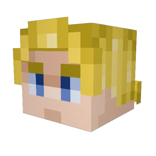 PopsyBopsy Minecraft avatar head, 3D render