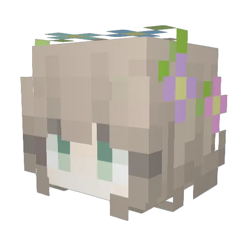 Popul_ Minecraft avatar head, 3D render