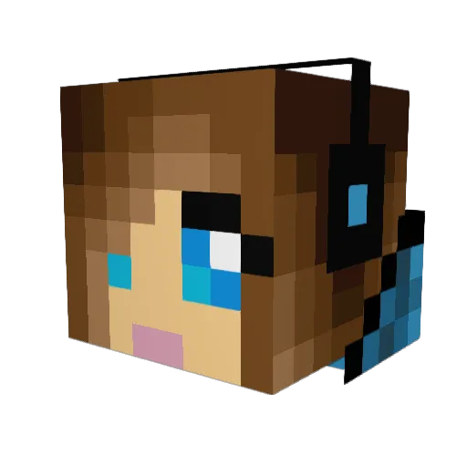 PopularPurple Minecraft avatar head, 3D render