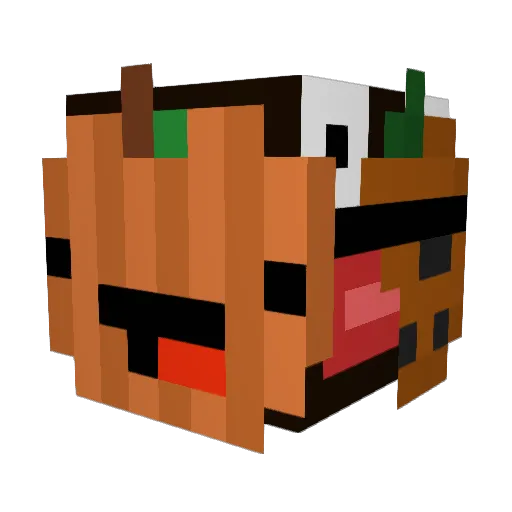 Popularized Minecraft avatar head, 3D render