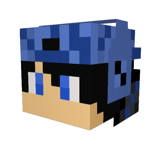 Popularmmos300 Minecraft avatar head, 3D render