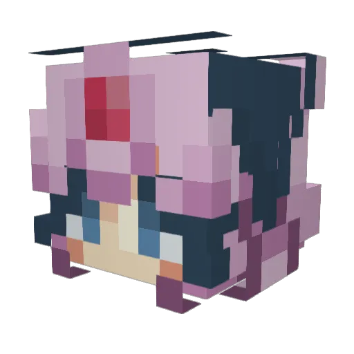 Poqqi Minecraft avatar head, 3D render