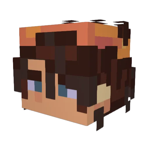 Porarocu Minecraft avatar head, 3D render