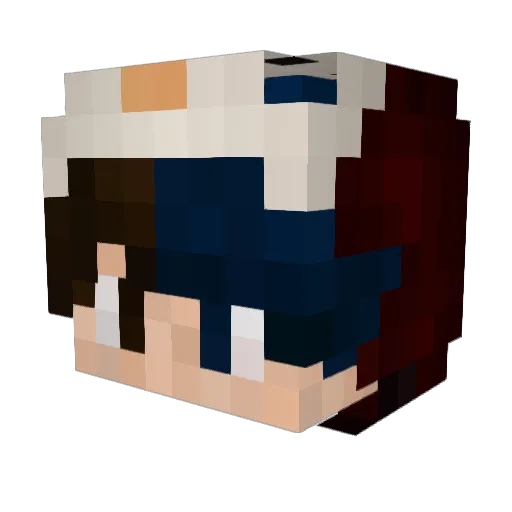 Poras Minecraft avatar head, 3D render