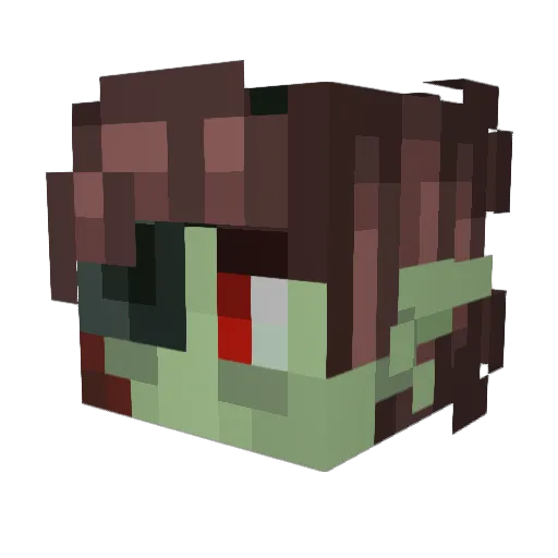 Poratars Minecraft avatar head, 3D render