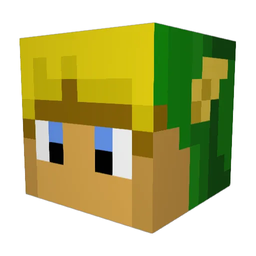 Porates Minecraft avatar head, 3D render