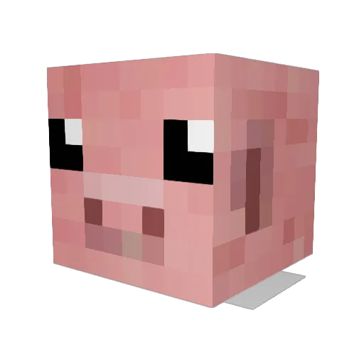 PorcDeku Minecraft avatar head, 3D render