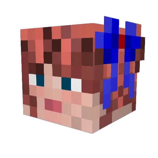 Porcel4in Minecraft avatar head, 3D render