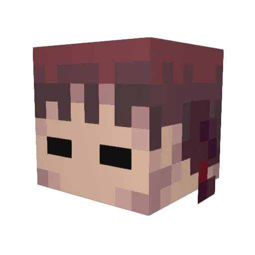 PorcelainViolet Minecraft avatar head, 3D render