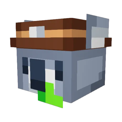 Pordom Minecraft avatar head, 3D render