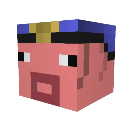 Porkcop Minecraft avatar head, 3D render