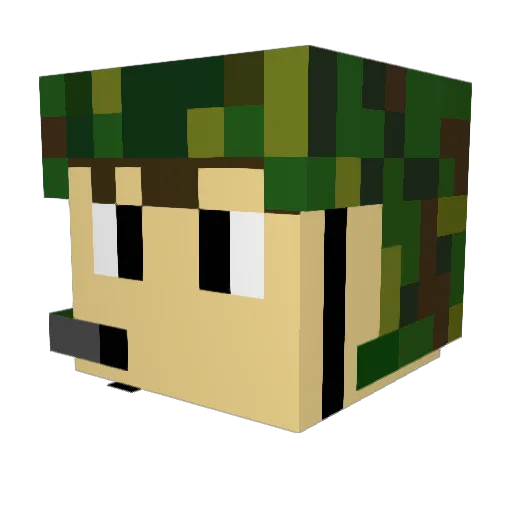 Porkie23 Minecraft avatar head, 3D render