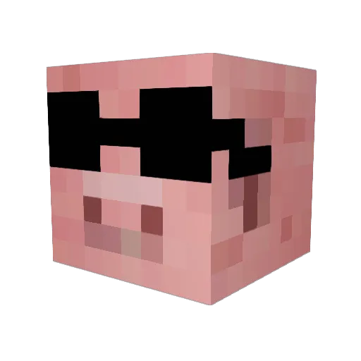 Porkinhaaa Minecraft avatar head, 3D render