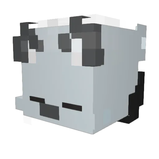 PorkoMilGrau Minecraft avatar head, 3D render