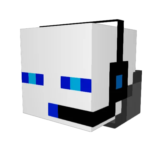 Porkpopcorn Minecraft avatar head, 3D render