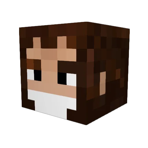 Porkypink Minecraft avatar head, 3D render