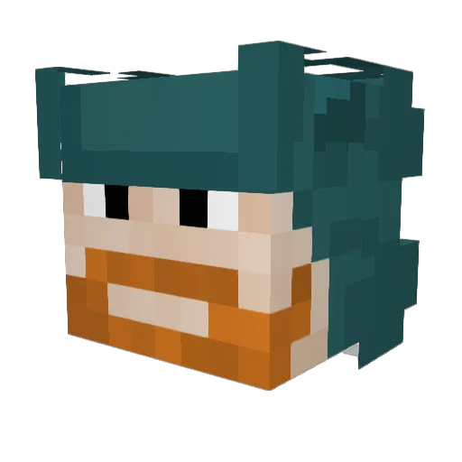 Porotoneitor Minecraft avatar head, 3D render