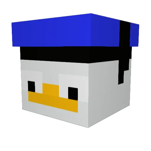 Porque Minecraft avatar head, 3D render