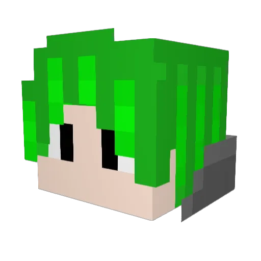 Porsche890 Minecraft avatar head, 3D render