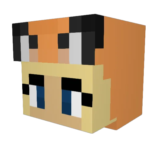 PorscheBuster Minecraft avatar head, 3D render