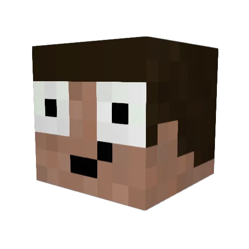 PorscheKING Minecraft avatar head, 3D render