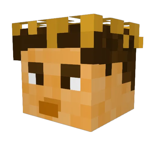 Porsche_7 Minecraft avatar head, 3D render