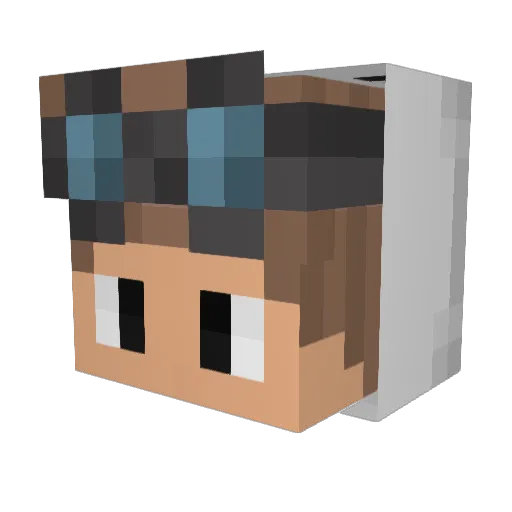 PorsukPoPosu Minecraft avatar head, 3D render
