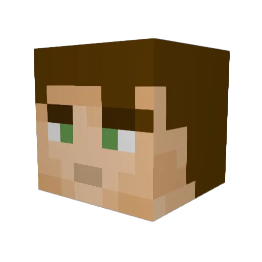 Portable92 Minecraft avatar head, 3D render