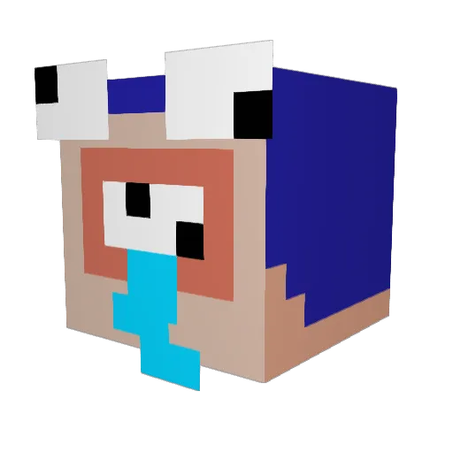 PortalGhost Minecraft avatar head, 3D render