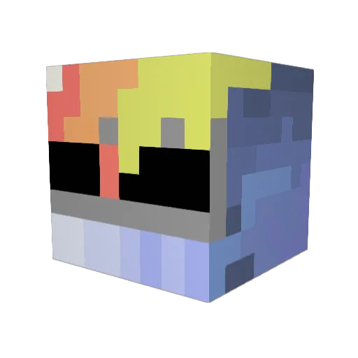 PortalPony Minecraft avatar head, 3D render