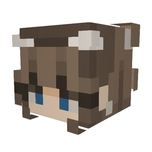 Portiya Minecraft avatar head, 3D render