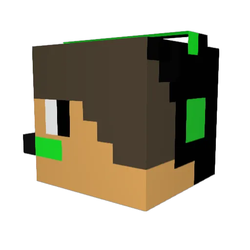 Portuguese Minecraft avatar head, 3D render