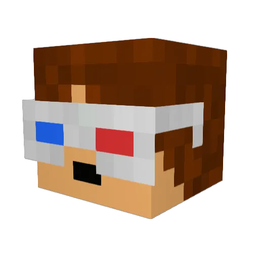 PortyKong Minecraft avatar head, 3D render