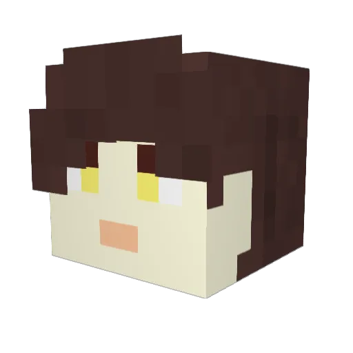 Poruchen Minecraft avatar head, 3D render
