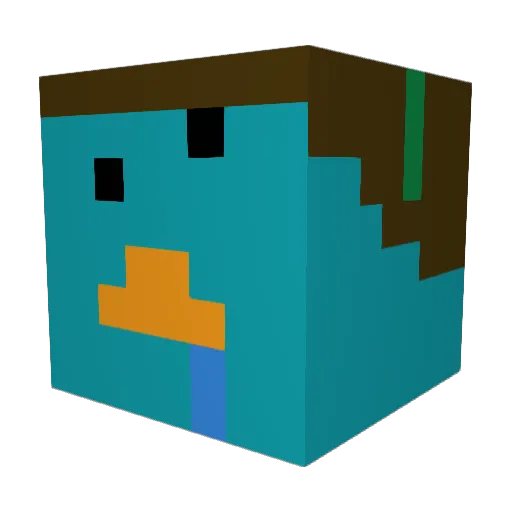 Pos1kOS Minecraft avatar head, 3D render