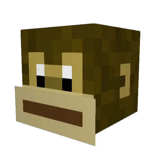 Posalbe Minecraft avatar head, 3D render