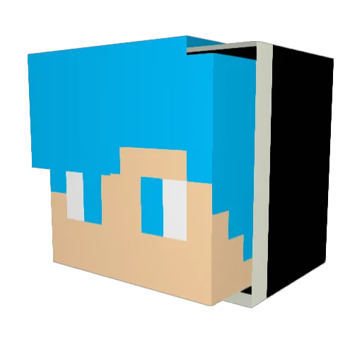 Posedion07 Minecraft avatar head, 3D render