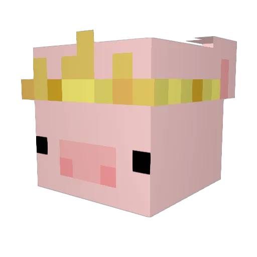 Poseiddoong Minecraft avatar head, 3D render