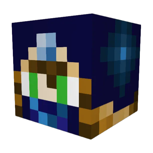 Poseidon301 Minecraft avatar head, 3D render