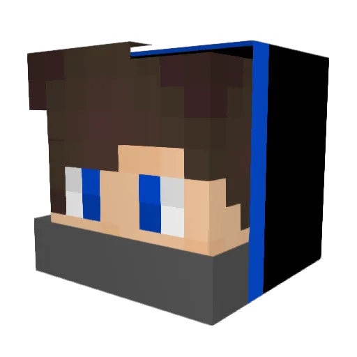 PoseidonHD Minecraft avatar head, 3D render