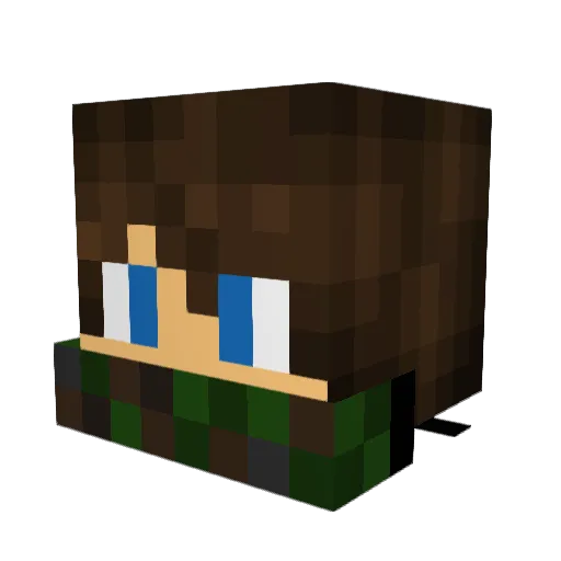 Poseidon_12 Minecraft avatar head, 3D render