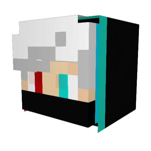 Poseidone007 Minecraft avatar head, 3D render