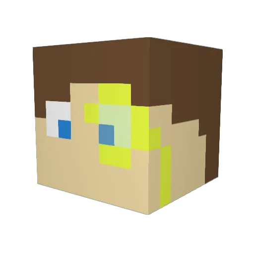 PoshNoob Minecraft avatar head, 3D render