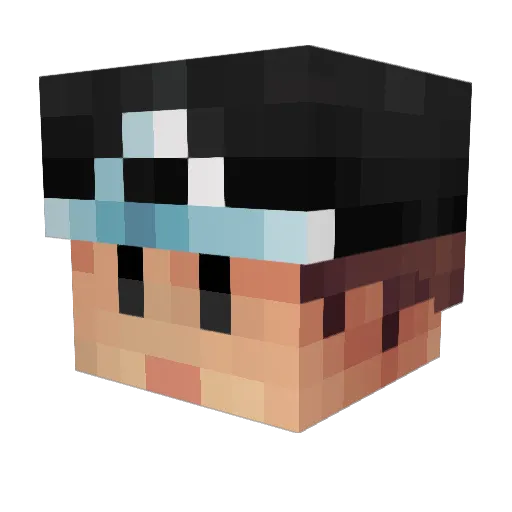 Positronn Minecraft avatar head, 3D render