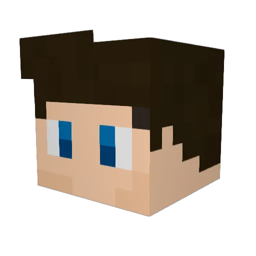 Posko Minecraft avatar head, 3D render