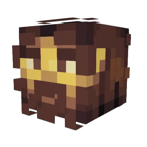 Posredstveno Minecraft avatar head, 3D render