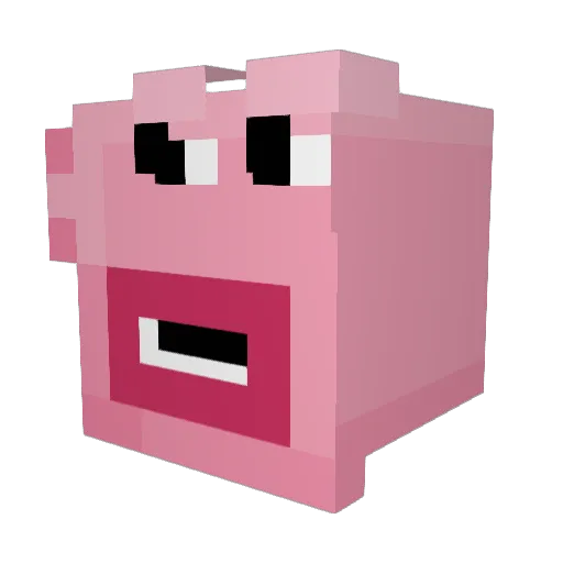 PossessedPiggy Minecraft avatar head, 3D render