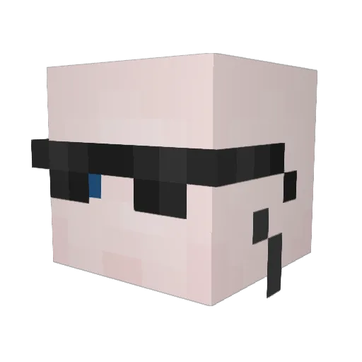 Posterwhale Minecraft avatar head, 3D render
