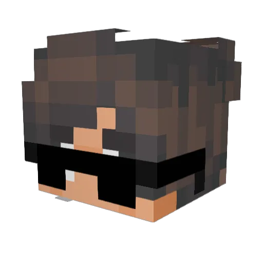Posties Minecraft avatar head, 3D render