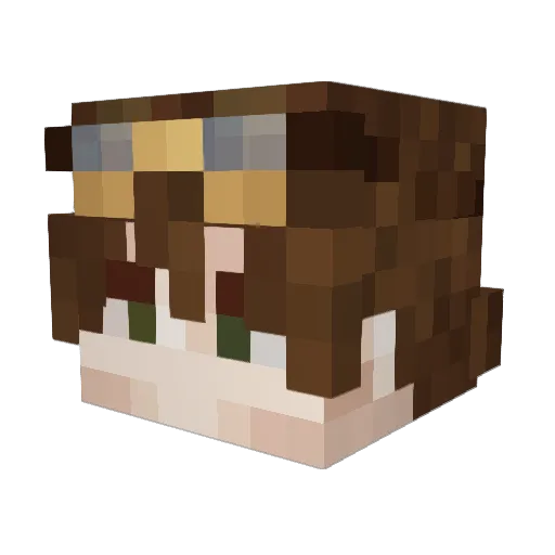 Potanda Minecraft avatar head, 3D render